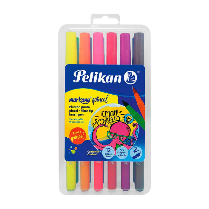 Marcadores Pelikan 12und Punta Pincel