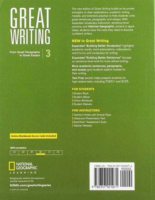 Great Writing 3: From Great Paragraphs to Great Essays + Online Wbk 5 Edition 2020